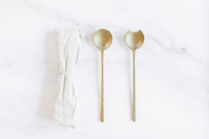 Gold casted serving spoons
